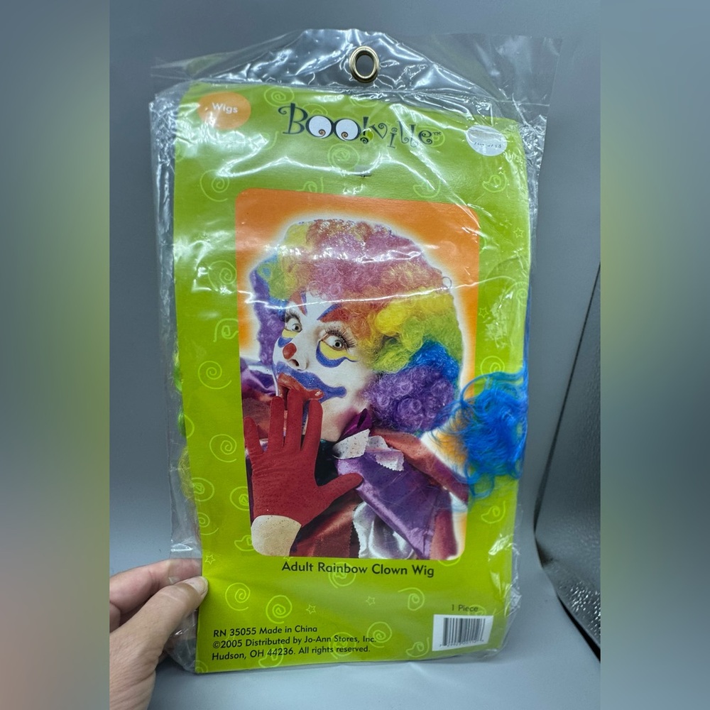 Booville Rainbow Colorful Clown Wig for Adults Halloween Costume